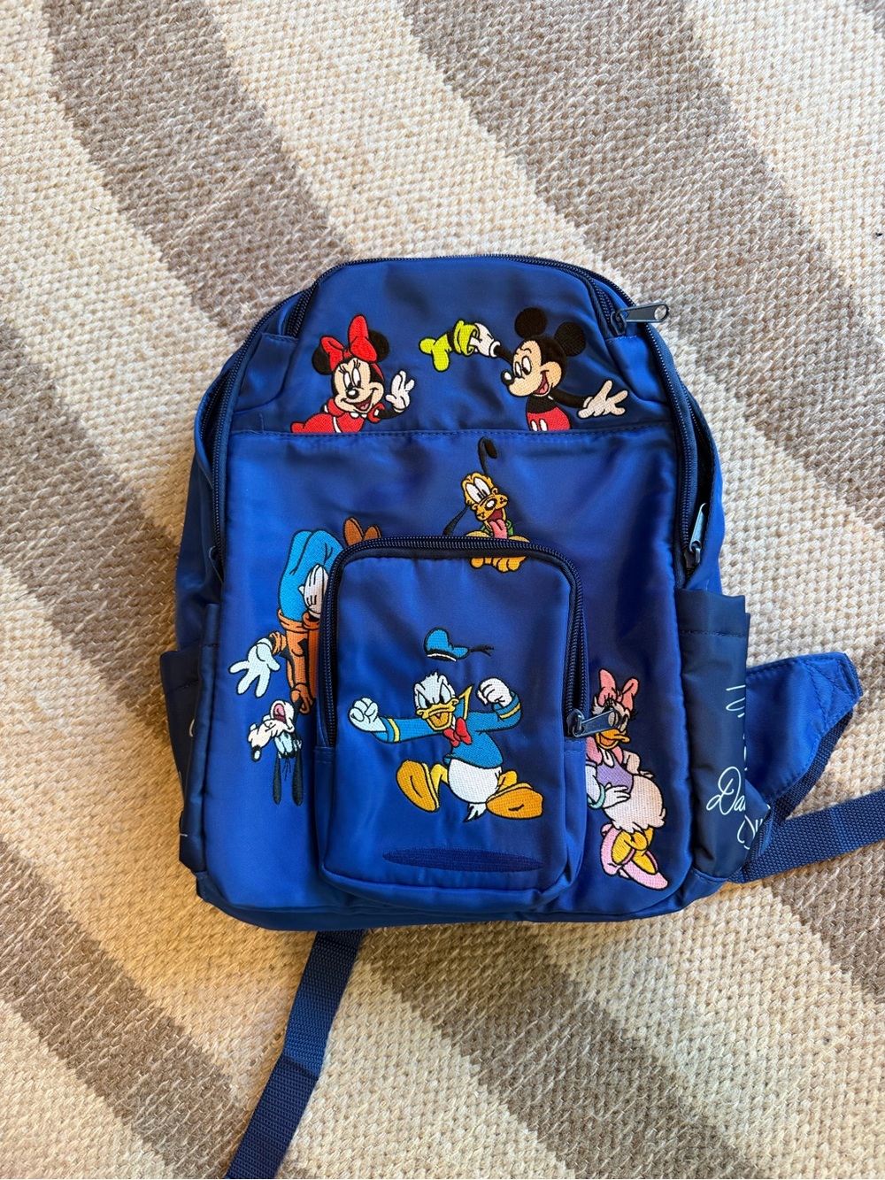 Disney Blue Kids Backpack with Mickey, Donald, Minnie & Friends
